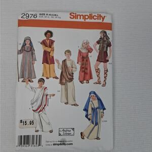 Simplicity Sewing Pattern 2976 Size A XS, S, M, L Boys Girls Biblical Costumes